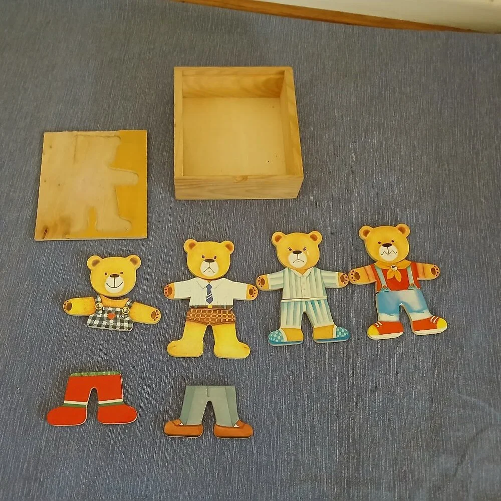 Teddy Bear feeling & Disney Minnie Mouse Puzzle Mix & Match Dress up incomplete